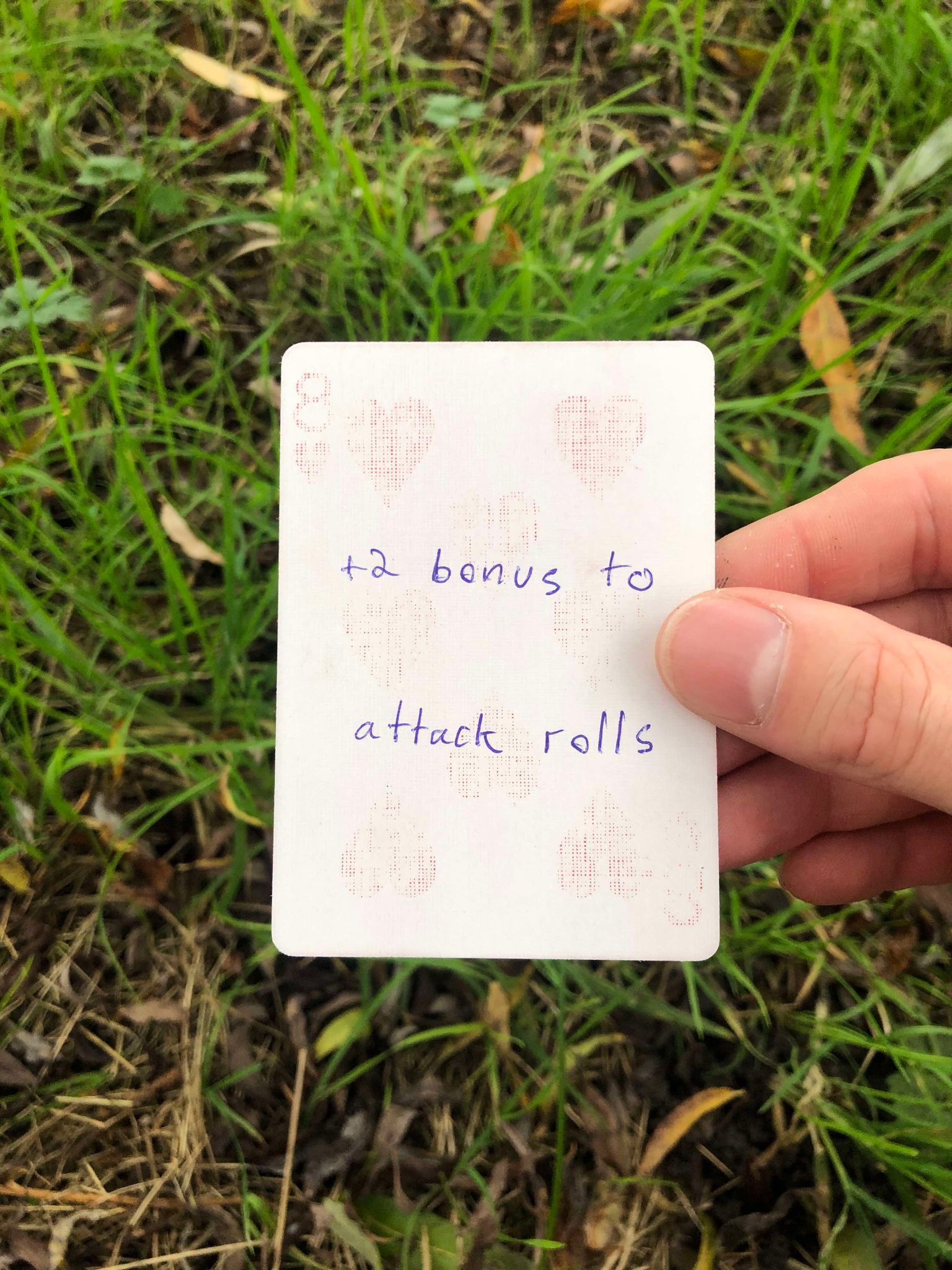 The card drawn in front of you above the grass and leaves, showing you your fate for the next 24 hours.