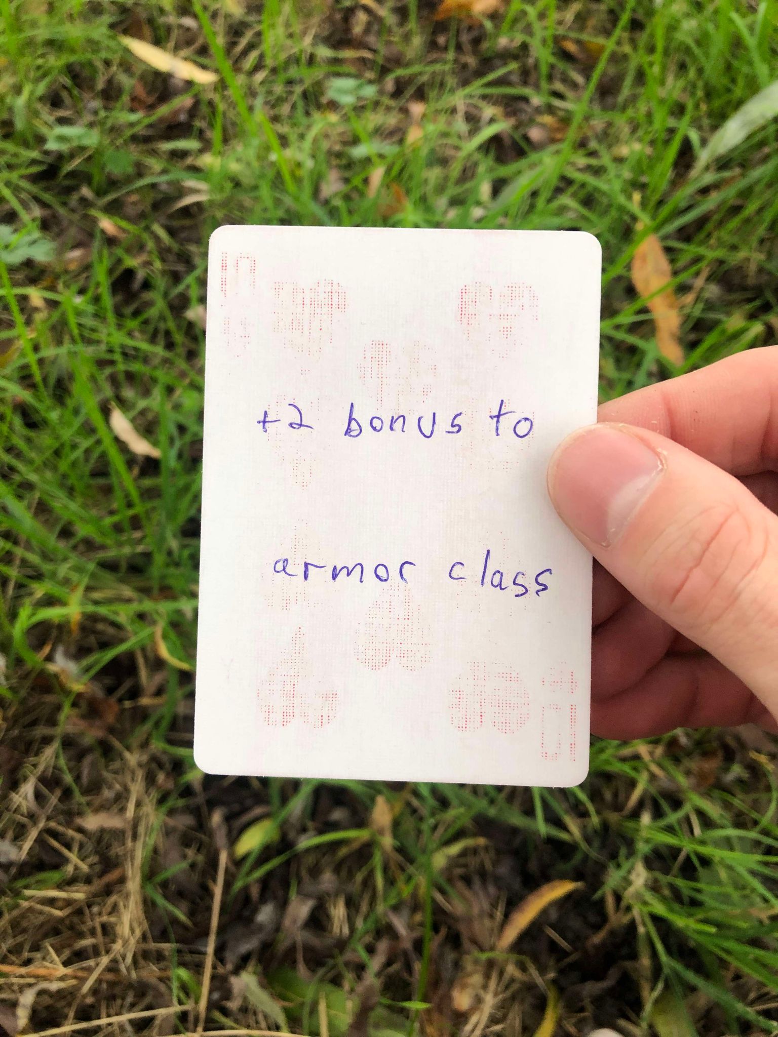 The card drawn in front of you above the grass and leaves, showing you your fate for the next 24 hours.