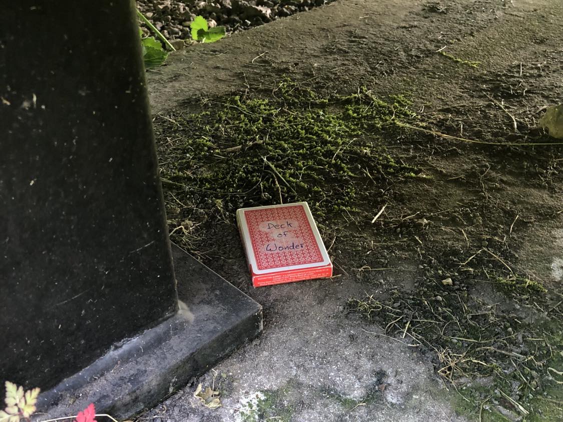 The Deck of Wonder, laying beneath a bridge behind one of the pillars, an unexpected find.